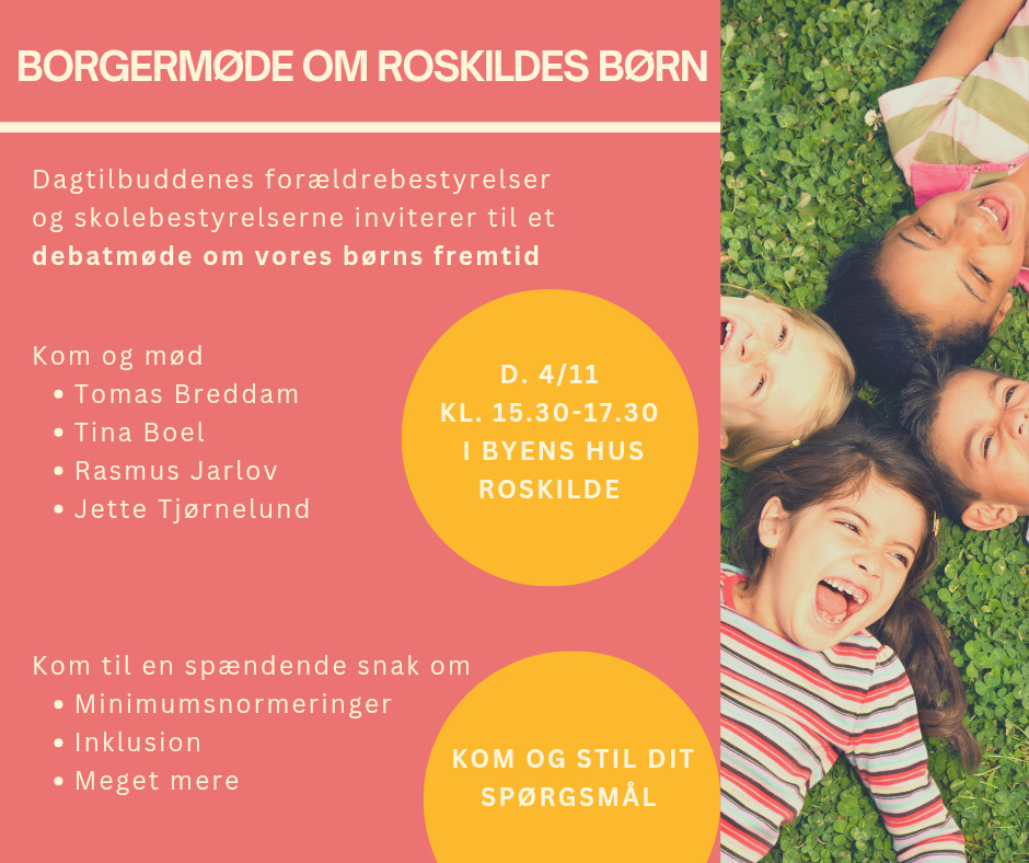 Forældre i Roskilde inviterer til debat om børnepolitik før kommunalvalget d. 4/11