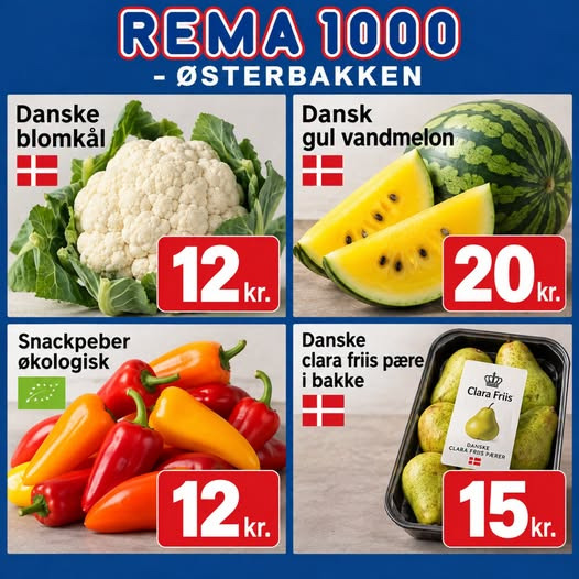 Rema 1000 Rosenkrantzgade har skarpe priser på friske danske frugter og grøntsager