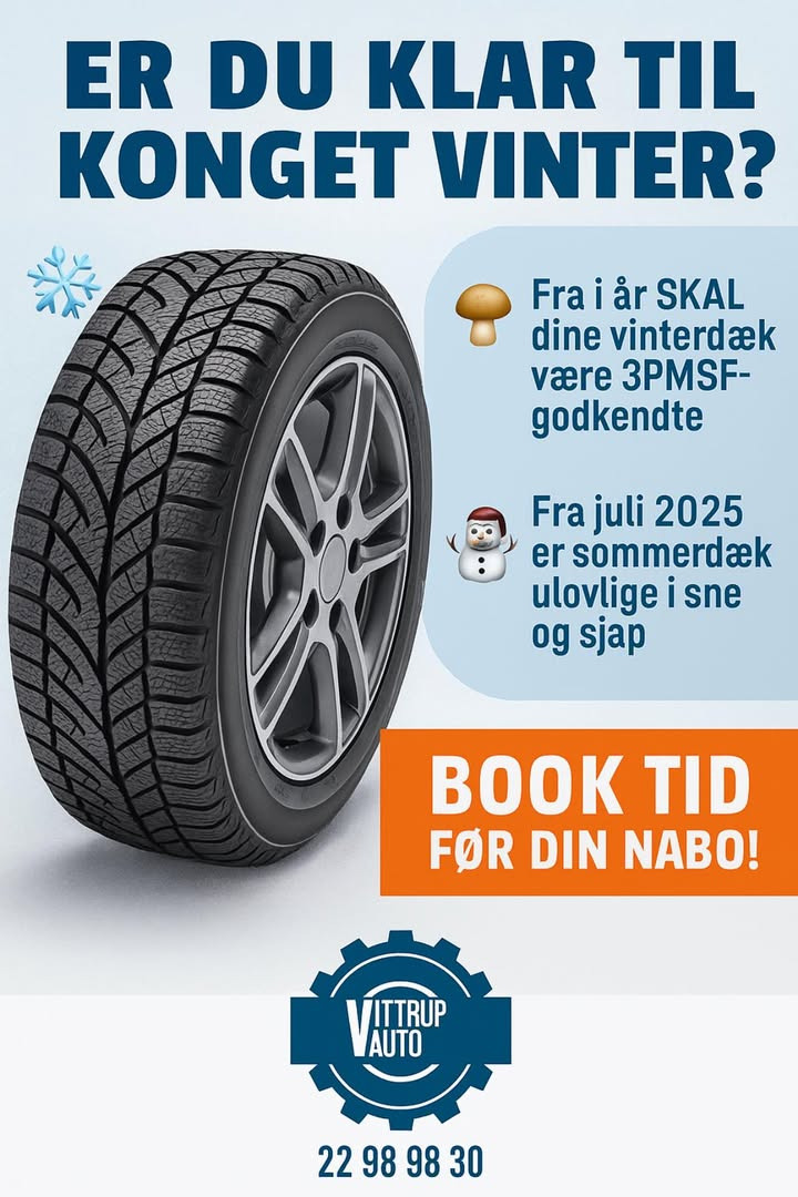 Vittrup Auto Aps informerer om nye regler for vinterdæk og vigtigheden af korrekt dækskift