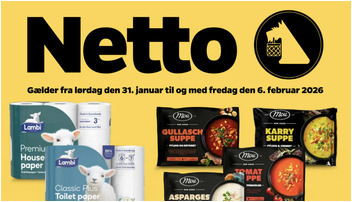 Netto tilbyder Mou specialsuppe til kun 20 kr. og Glyngøre tun til 10 kr.