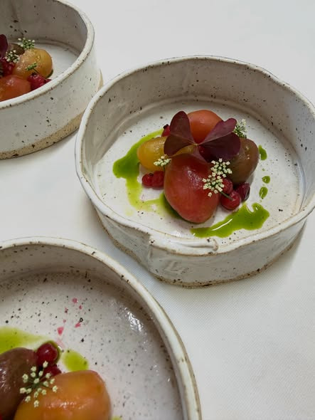 Traktørstedet Ludvigslyst serverer 4-retters vegetarisk menu for 525 kr.