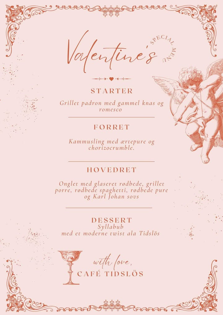 Café Tidslös tilbyder ledige pladser til Valentines-aften