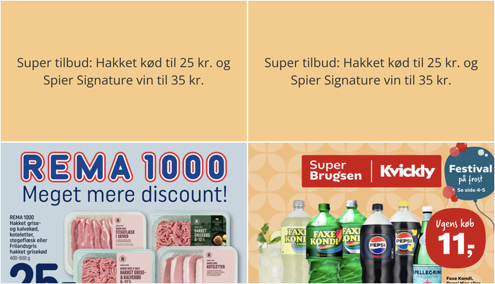 Super tilbud: Hakket kød til 25 kr. og Spier Signature vin til 35 kr.