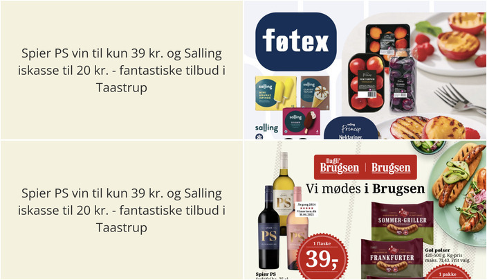 Spier PS vin til kun 39 kr. og Salling iskasse til 20 kr. - fantastiske tilbud i Taastrup