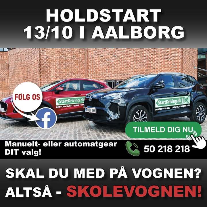 StartDriving.dk Hosbonds Køreskole: Nye hold i Aalborg for kørekort og generhvervelse