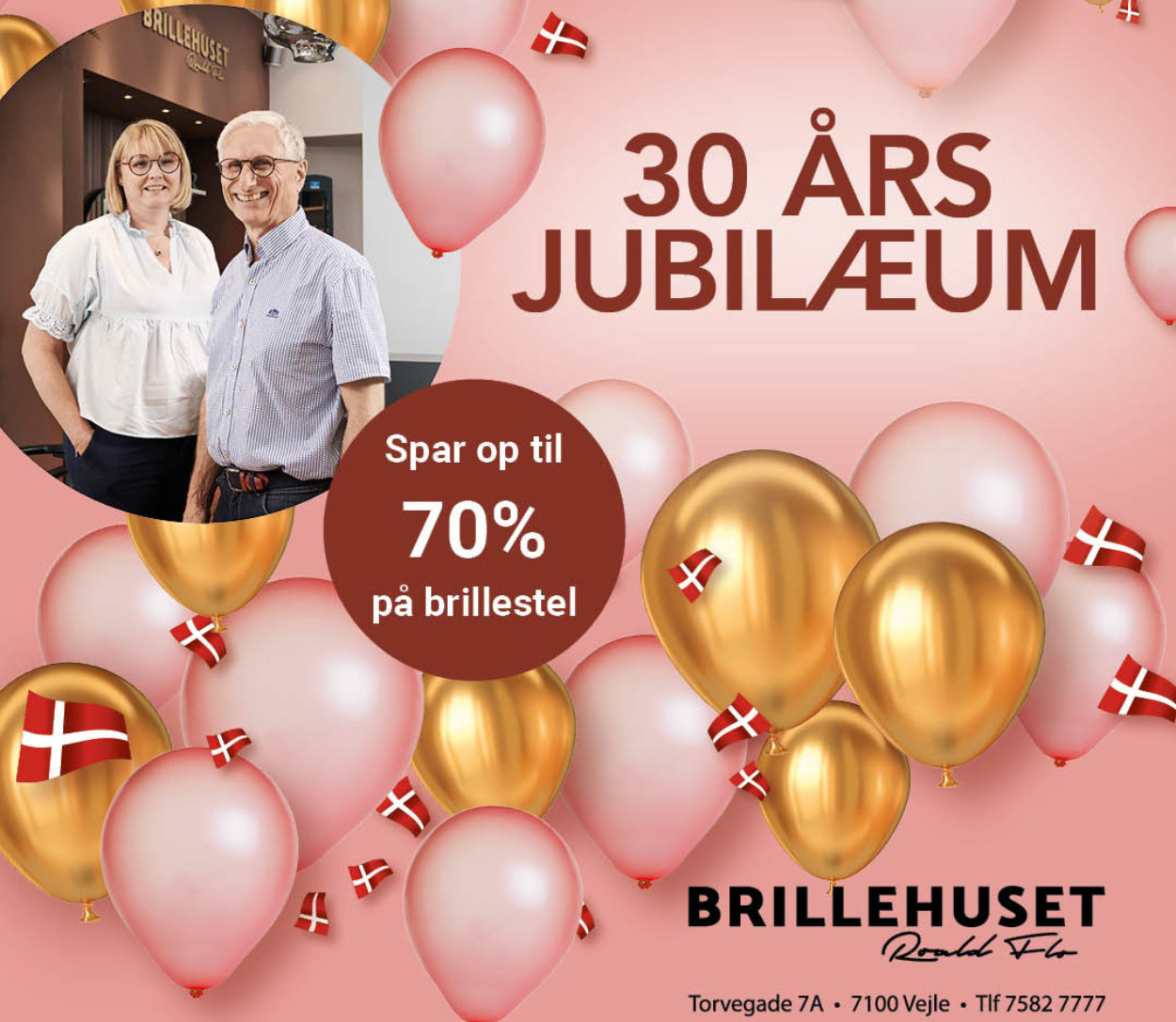 Brillehuset v. Roald Flo fejrer 30-års jubilæum med et stort jubilæumssalg