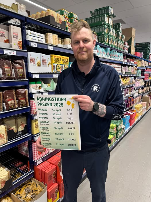 Rema 1000 Holstebrovej informerer om påskeåbningstider i Struer