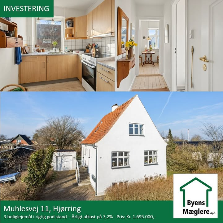 Byens Mæglere ApS Hjørring tilbyder investering. Gode afkastmuligheder på ejendom på Muhlesvej 11