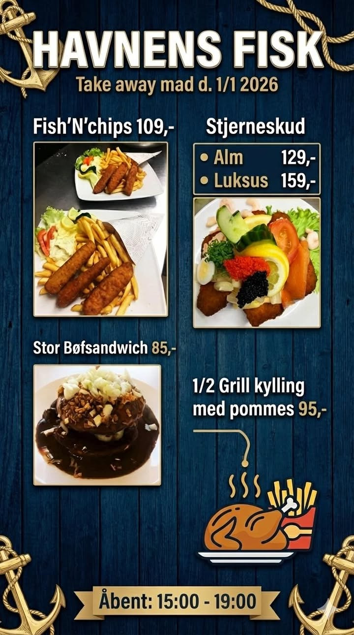 Havnens Fisk Øster Hurup tilbyder nem mad på årets første dag