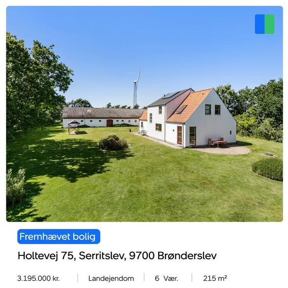 Nybolig Brønderslev & Vrå præsenterer arkitekttegnet 1½ plans villa på 215 m²