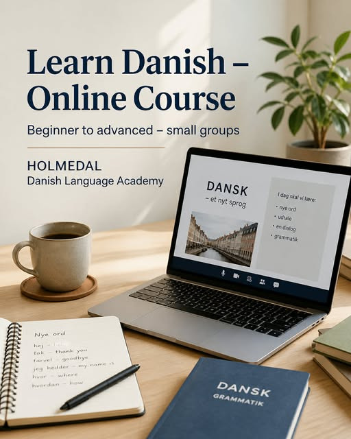 HOLMEDAL dansk sprogakademi tilbyder online dansk for begyndere i små grupper