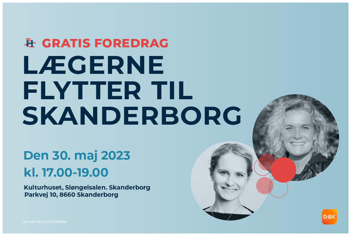 LÆGERNE FLYTTER TIL SKANDERBORG - Kom til gratis foredrag tirsdag d. 30. maj! 
