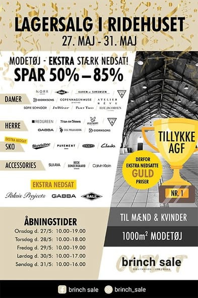 Lagersalg.com annoncerer Brinch Sale i Aarhus med GABBA jeans til 100 kr.