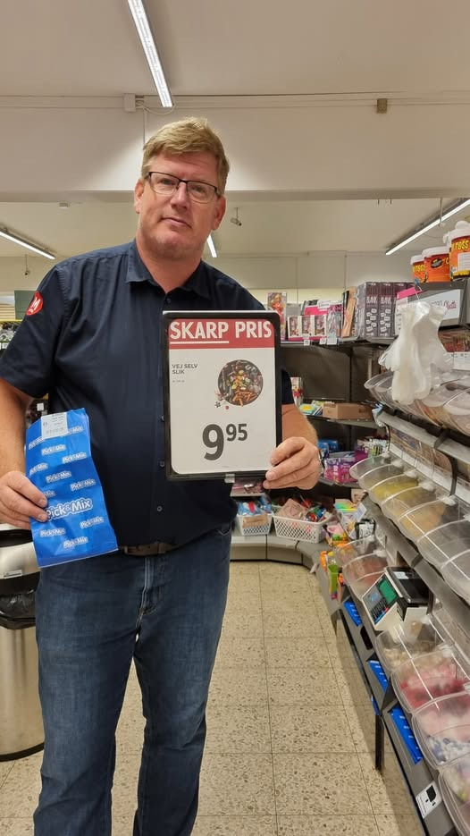Meny Klarup har bland selv-slik til 9,95 kr. pr. 100 g hver fredag og lørdag