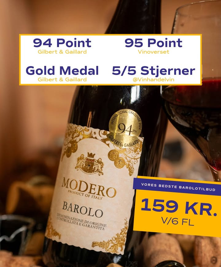 Fredericia Vinhandel tilbyder enestående Barolo-tilbud på Modero fra Dezzani