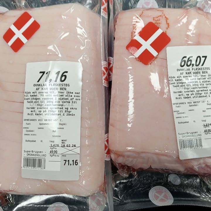 Tilbud på dansk kamsteg hos SUPERBRUGSEN DRONNINGLUND i dag og i morgen