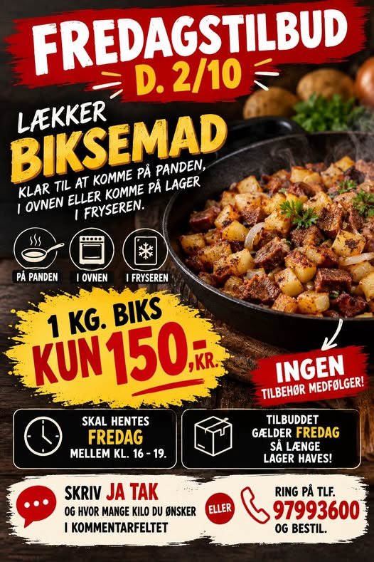 Vesløs Kro tilbyder fredags ja tak tilbud til afhentning fredag