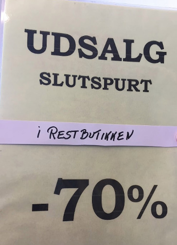 Så er der udsalgsspurt i Git-Las - 70% rabat i hele restbutikken