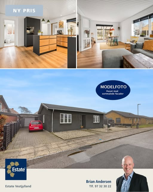 Estate Vestjylland annoncerer prisnedsættelse på moderniseret villa i Ringkøbing