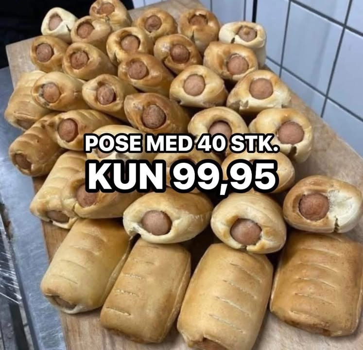 SPAR Nørrebro Hjørring sælger 40 pølsehorn til 99,95 kr.