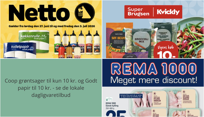 Coop grøntsager til kun 10 kr. og Godt papir til 10 kr. - se de lokale dagligvaretilbud