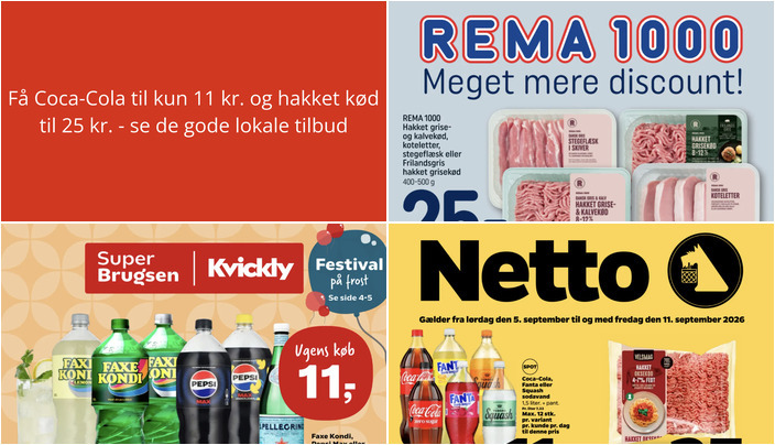 Få Coca-Cola til kun 11 kr. og hakket kød til 25 kr. - se de gode lokale tilbud
