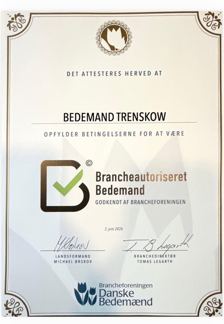 Bedemand Trenskow vælger brancheautorisation gennem Danske Bedemænd