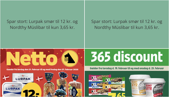 Spar stort: Lurpak smør til 12 kr. og Nordthy Müslibar til kun 3,65 kr.