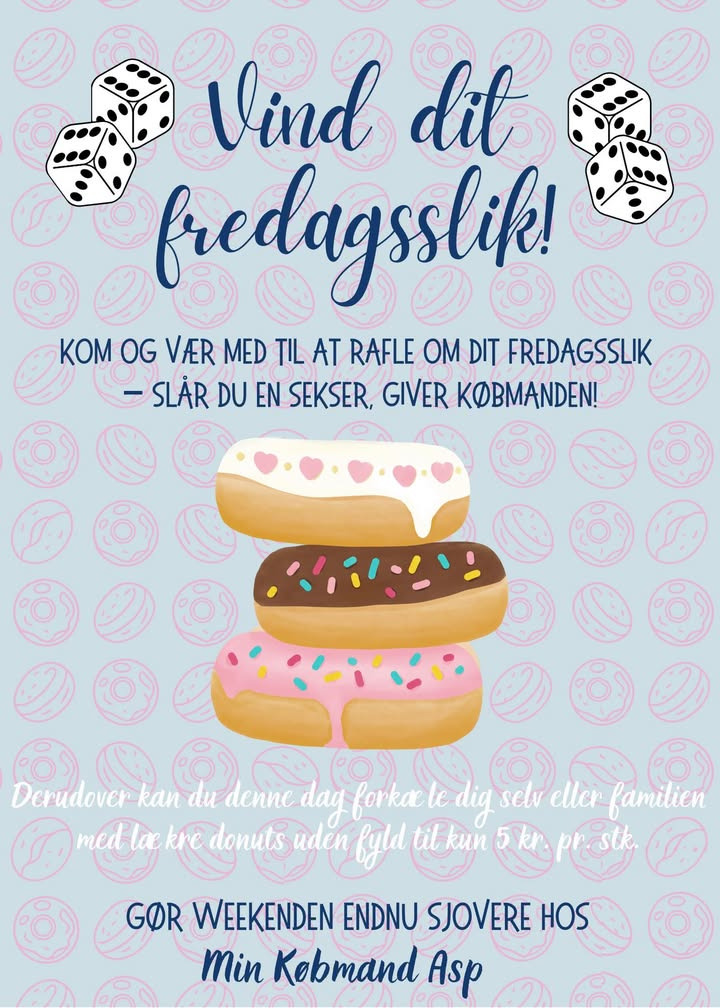 Fredagsfest hos Min Købmand i Asp: Billige donuts og chancen for gratis fredagsslik