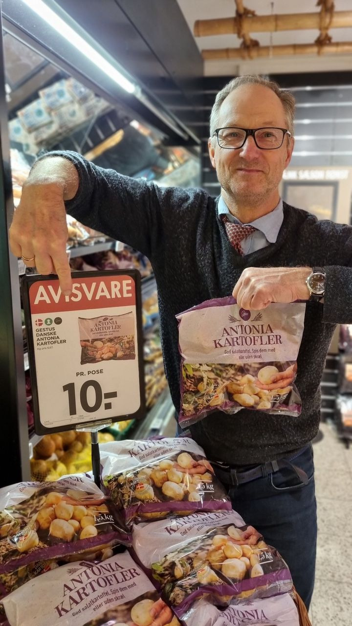 Meny Klarup tilbyder Antonia kartofler til kun 10 kr. pr. pose