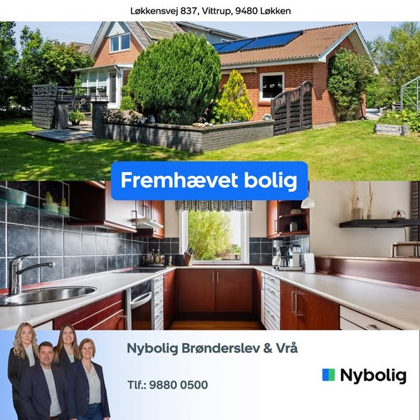 Nybolig Brønderslev & Vrå præsenterer rummeligt rødstenshus til salg nær Løkken