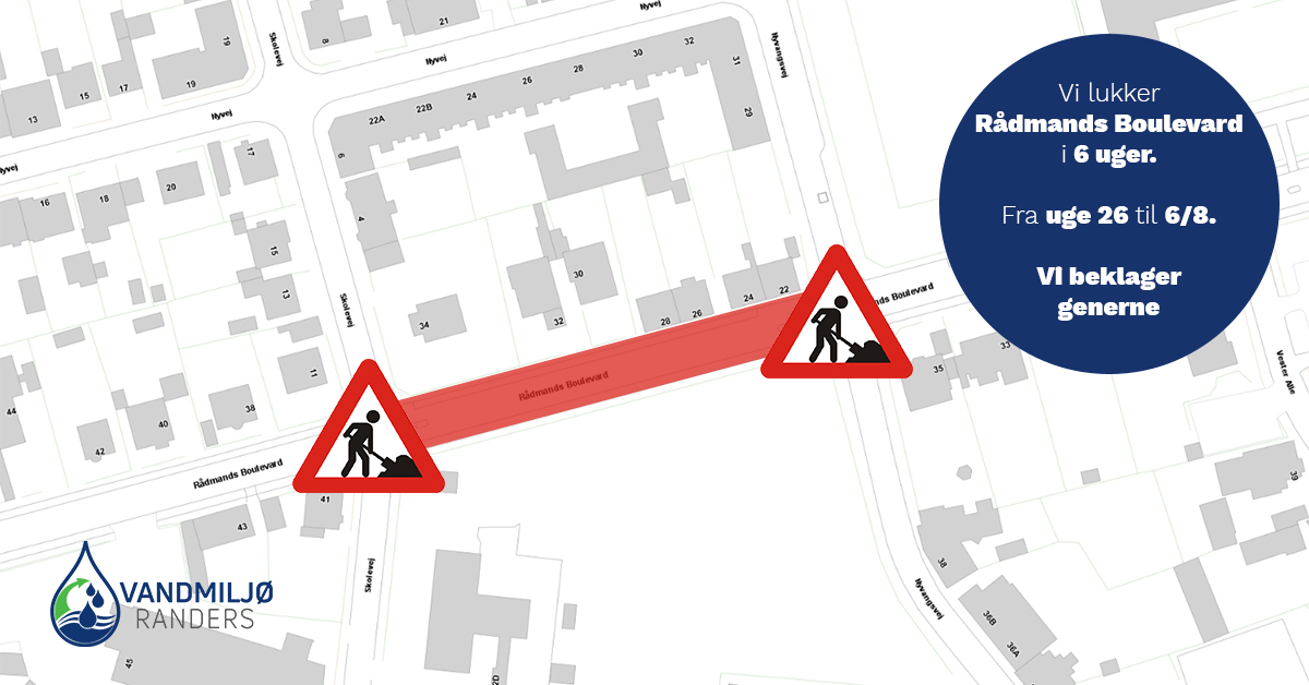 Nordbyen: Rådmands Boulevard får nyt kloaksystem i sommerferien