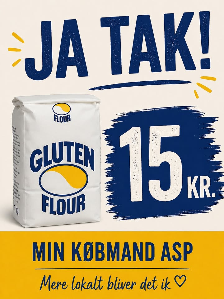 MIN KØBMAND I ASP sælger gluten mel 2 kg til halv pris