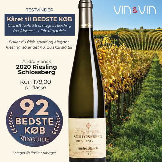 André Blanck 2020 Riesling fra Vin & Vin Aalborg vinder bedst køb i Din Vinguide