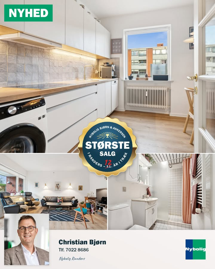 Nybolig Bjørn & Ankersen: Renoveret lejlighed med sydvendt terrasse i Kristrup til salg