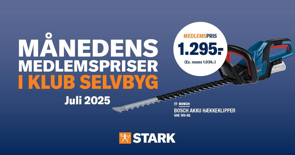 Stark Holstebro præsenterer juli medlemspris for Klub Selvbyg