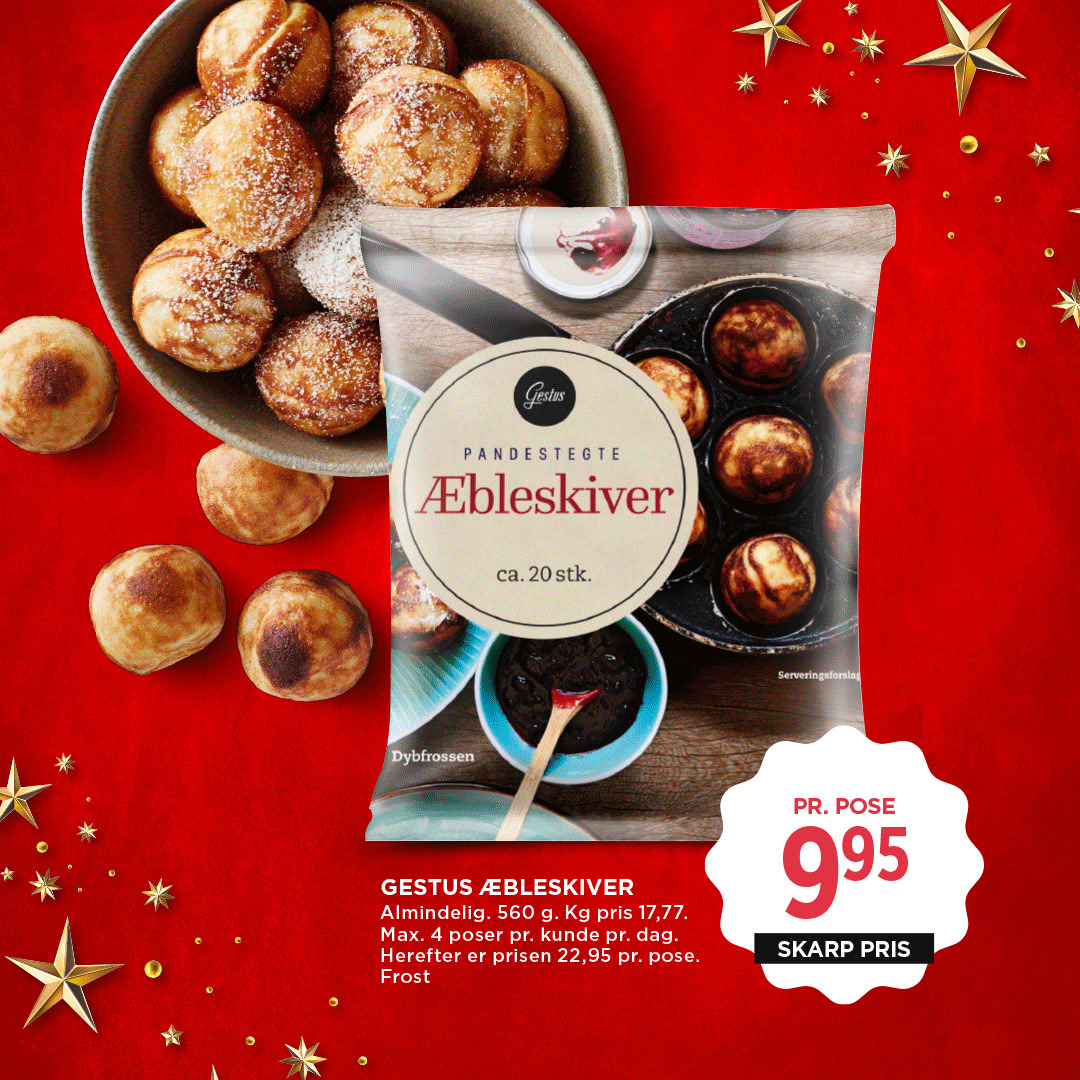 Meny Hjerting gør dig klar til julen med gode tilbud på æbleskiver og marcipan