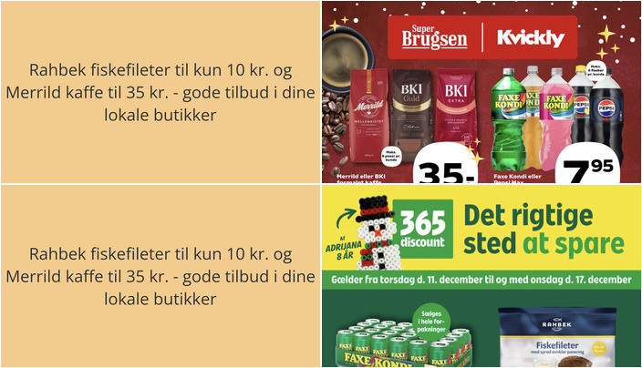 Rahbek fiskefileter til kun 10 kr. og Merrild kaffe til 35 kr. - gode tilbud i dine lokale butikker