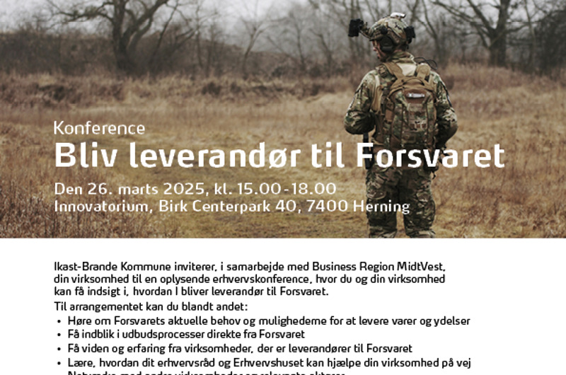 Ikast-Brande inviterer til konference om muligheder i militærsektoren for midtjyske virksomheder