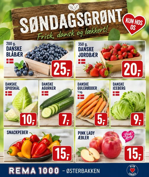 Rema 1000 Rosenkrantzgade tilbyder frugt og grønt til skarpe priser