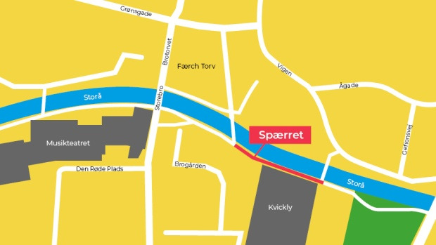 Sti ved Kvickly afspærres