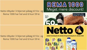 Netto tilbyder 3-Stjernet pålæg til 9 kr. og Rema 1000 har hel and til kun 59 kr.