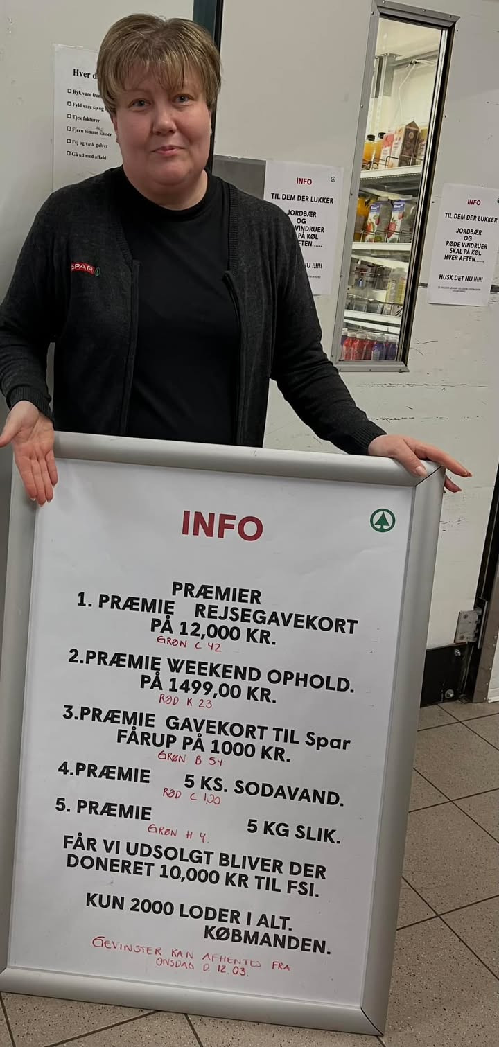 Spar Fårup annoncerer vindere af lotteri og takker for opbakningen