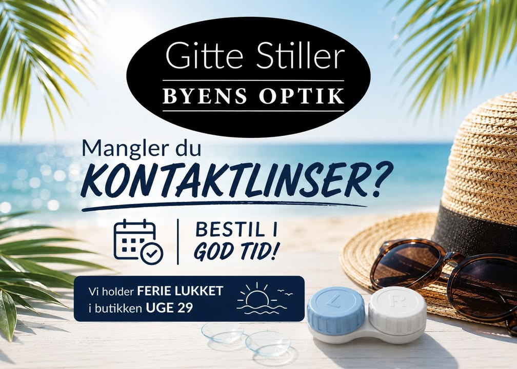 Byens optik holder ferielukket i uge 29