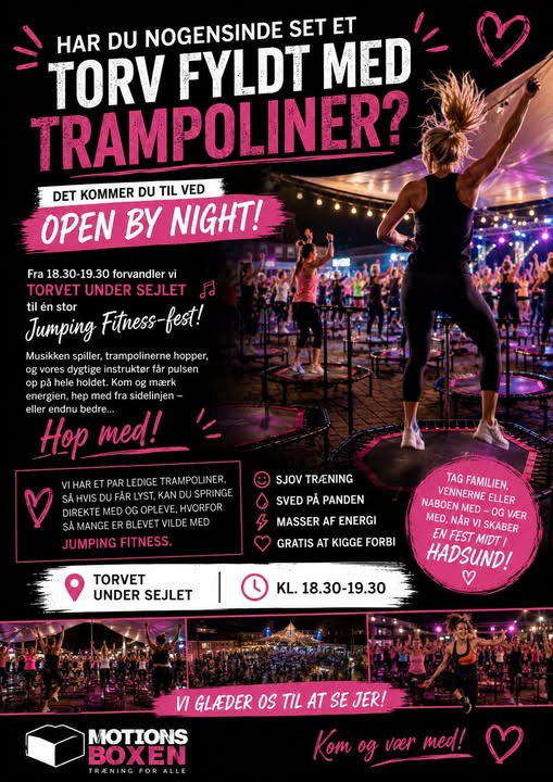 Hadsund Sport og Event inviterer til Jumping Fitness på Torvet under Open By Night