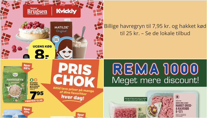Billige havregryn til 7,95 kr. og hakket kød til 25 kr. – Se de lokale tilbud