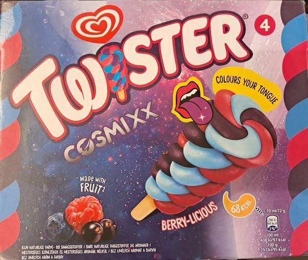 SPAR Valsgård tilbyder Twister Cosmxxx til ja-tak pris 25,- pr. stk