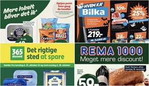 Få en hel and for kun 59 kr. hos Rema 1000 og lækker Canaja Gold vin til 49 kr. hos DagliBrugsen