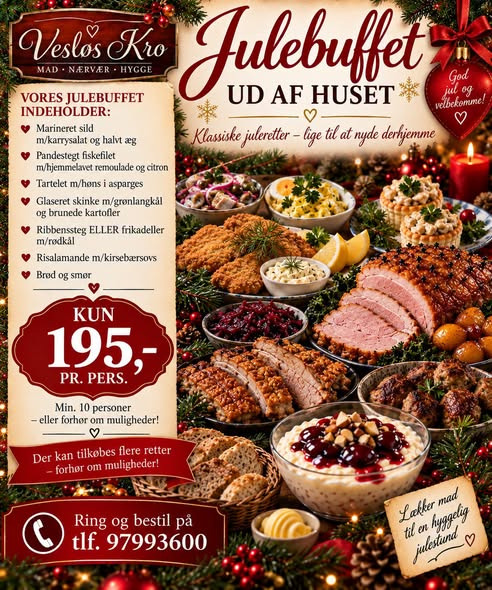 Vesløs Kro tilbyder julebuffet på kroen og ud af huset