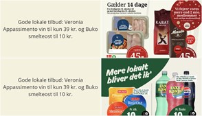Gode lokale tilbud: Veronia Appassimento vin til kun 39 kr. og Buko smelteost til 10 kr.